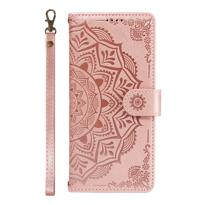 Housse Mandala Gaufrée Motorola Moto G77 G67 Simili Cuir Porte-Cartes
