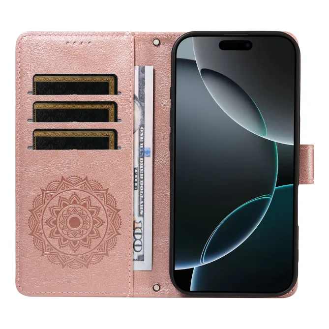 Housse Mandala Gaufrée Motorola Moto G77 G67 Simili Cuir Porte-Cartes