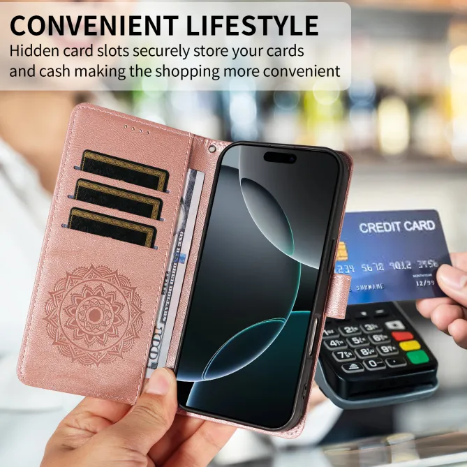 Housse Mandala Gaufrée Motorola Moto G77 G67 Simili Cuir Porte-Cartes