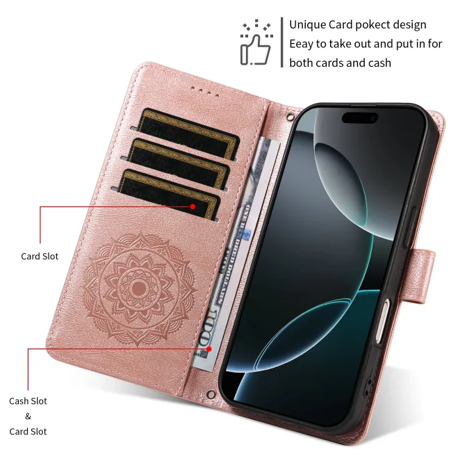 Housse Mandala Gaufrée Motorola Moto G77 G67 Simili Cuir Porte-Cartes