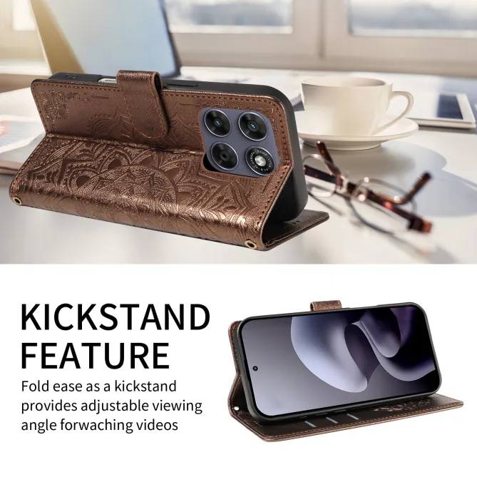 Housse Mandala Gaufrée Motorola Moto G77 G67 Simili Cuir Porte-Cartes
