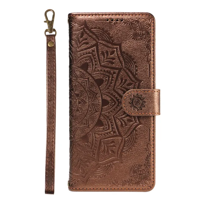 Housse Mandala Gaufrée Motorola Moto G77 G67 Simili Cuir Porte-Cartes