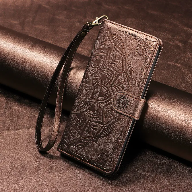 Housse Mandala Gaufrée Motorola Moto G77 G67 Simili Cuir Porte-Cartes