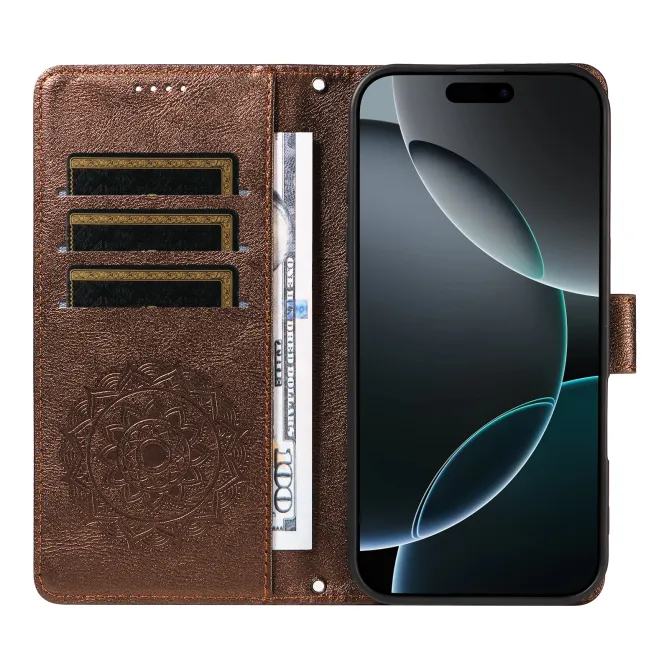Housse Mandala Gaufrée Motorola Moto G77 G67 Simili Cuir Porte-Cartes