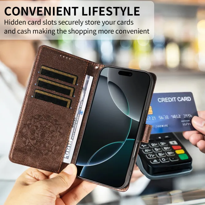 Housse Mandala Gaufrée Motorola Moto G77 G67 Simili Cuir Porte-Cartes