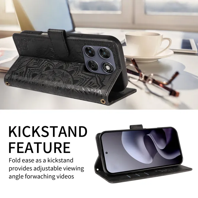 Housse Mandala Gaufrée Motorola Moto G77 G67 Simili Cuir Porte-Cartes