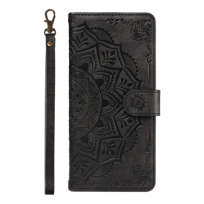 Housse Mandala Gaufrée Motorola Moto G77 G67 Simili Cuir Porte-Cartes