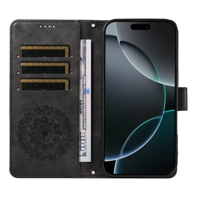 Housse Mandala Gaufrée Motorola Moto G77 G67 Simili Cuir Porte-Cartes