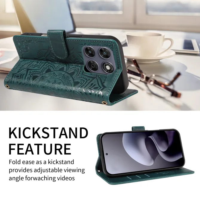 Housse Mandala Gaufrée Motorola Moto G77 G67 Simili Cuir Porte-Cartes