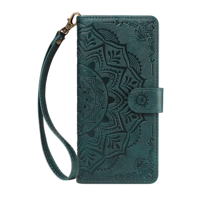 Housse Mandala Gaufrée Motorola Moto G77 G67 Simili Cuir Porte-Cartes