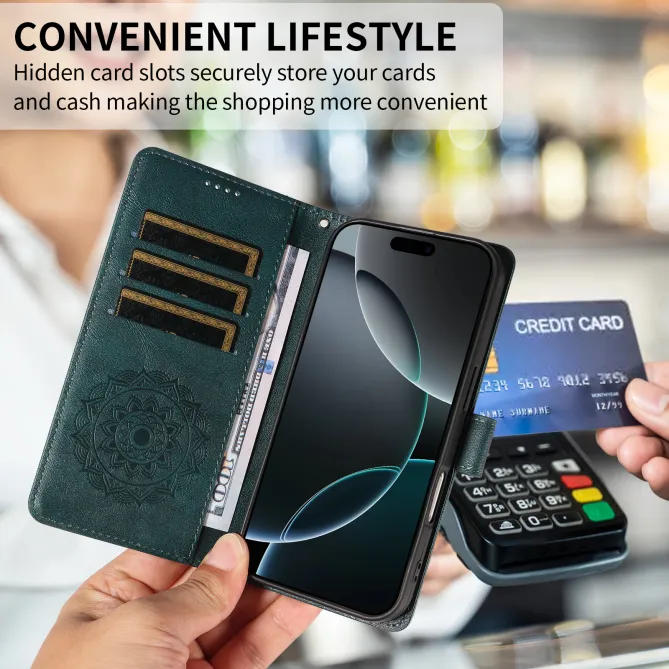 Housse Mandala Gaufrée Motorola Moto G77 G67 Simili Cuir Porte-Cartes