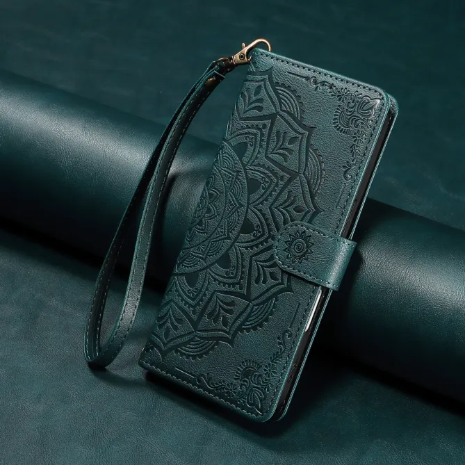 Housse Mandala Gaufrée Motorola Moto G77 G67 Simili Cuir Porte-Cartes