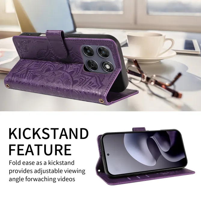Housse Mandala Gaufrée Motorola Moto G77 G67 Simili Cuir Porte-Cartes