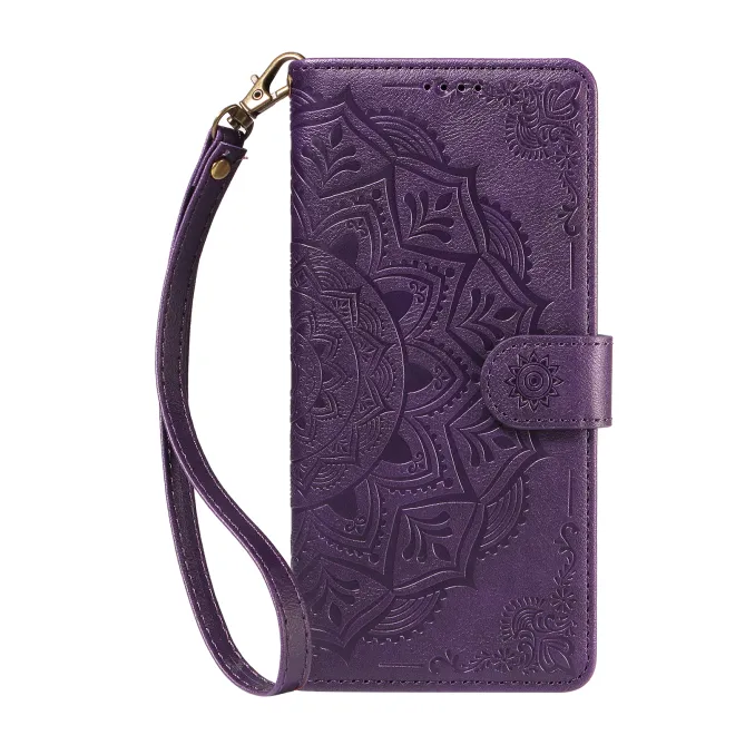 Housse Mandala Gaufrée Motorola Moto G77 G67 Simili Cuir Porte-Cartes