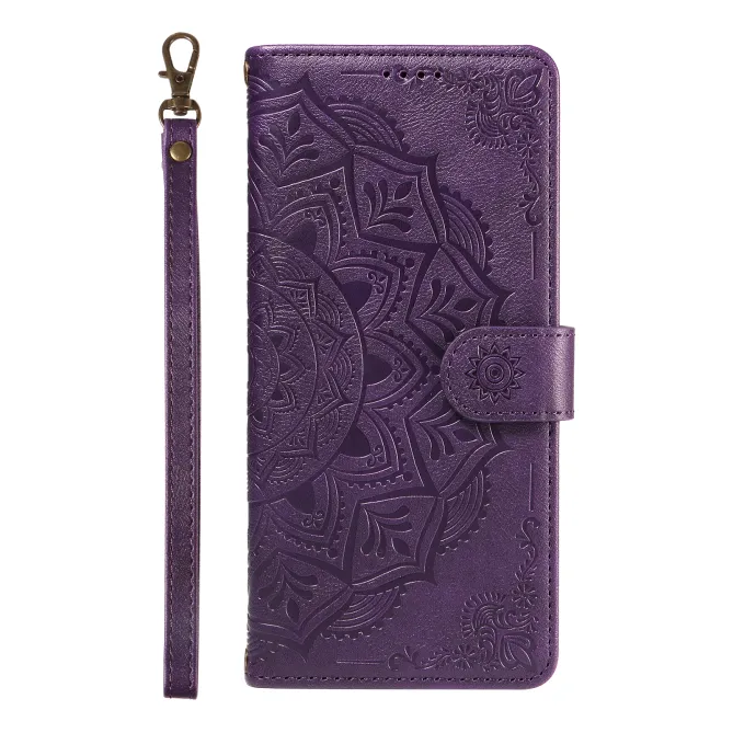 Housse Mandala Gaufrée Motorola Moto G77 G67 Simili Cuir Porte-Cartes