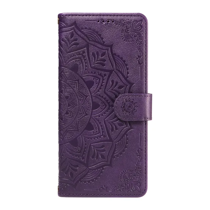 Housse Mandala Gaufrée Motorola Moto G77 G67 Simili Cuir Porte-Cartes