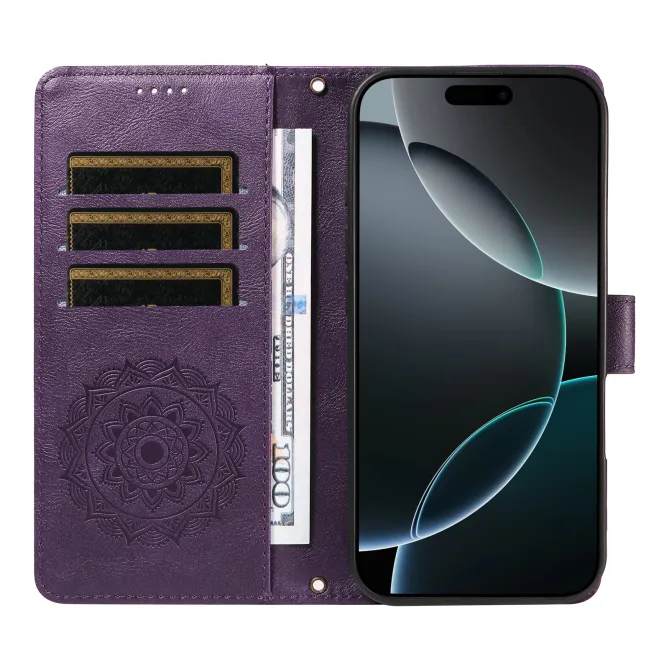 Housse Mandala Gaufrée Motorola Moto G77 G67 Simili Cuir Porte-Cartes