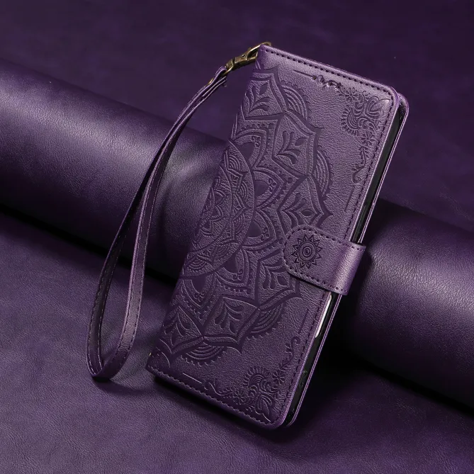 Housse Mandala Gaufrée Motorola Moto G77 G67 Simili Cuir Porte-Cartes
