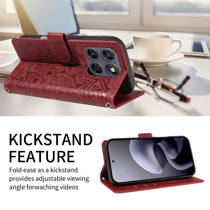 Housse Mandala Gaufrée Motorola Moto G77 G67 Simili Cuir Porte-Cartes