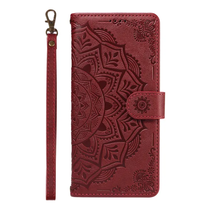 Housse Mandala Gaufrée Motorola Moto G77 G67 Simili Cuir Porte-Cartes