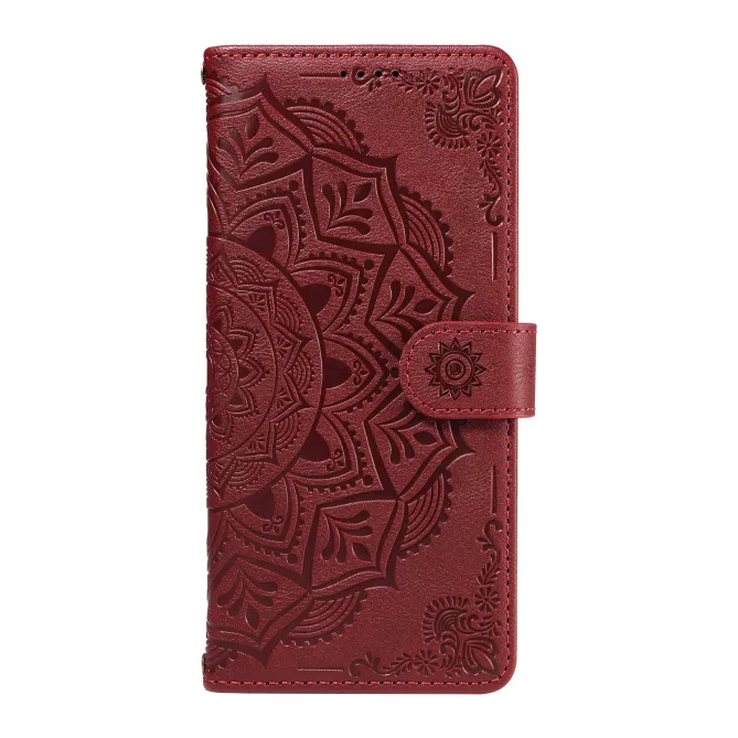 Housse Mandala Gaufrée Motorola Moto G77 G67 Simili Cuir Porte-Cartes