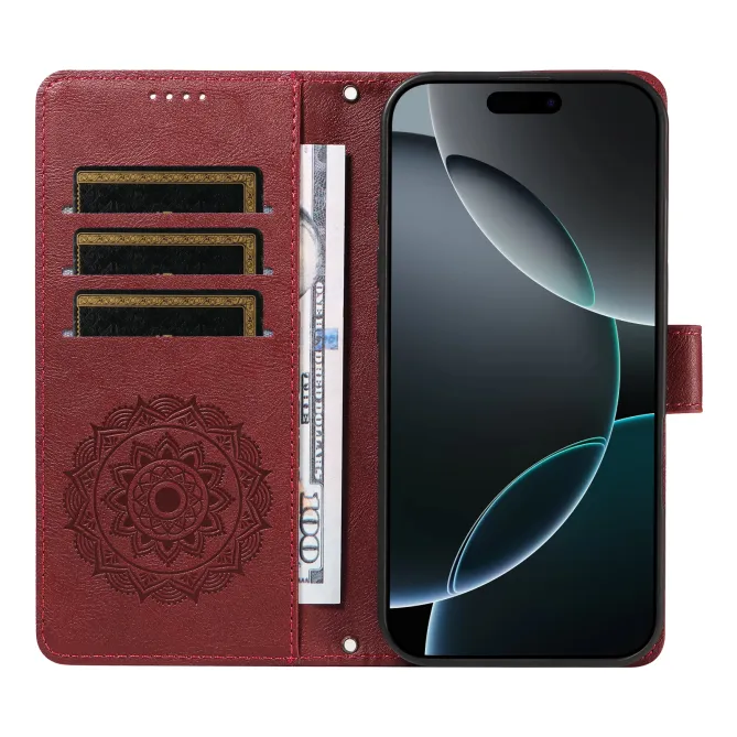 Housse Mandala Gaufrée Motorola Moto G77 G67 Simili Cuir Porte-Cartes