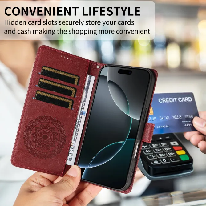 Housse Mandala Gaufrée Motorola Moto G77 G67 Simili Cuir Porte-Cartes