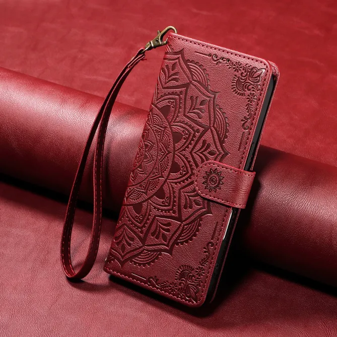 Housse Mandala Gaufrée Motorola Moto G77 G67 Simili Cuir Porte-Cartes