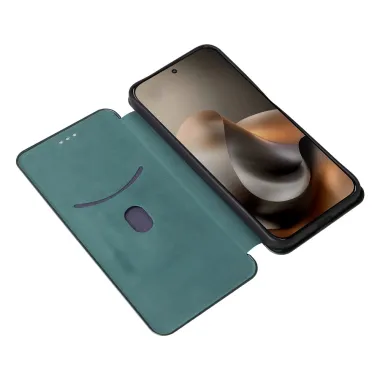 Housse Fibre de Carbone Motorola Moto G77 G67 Simili Cuir Magnétique