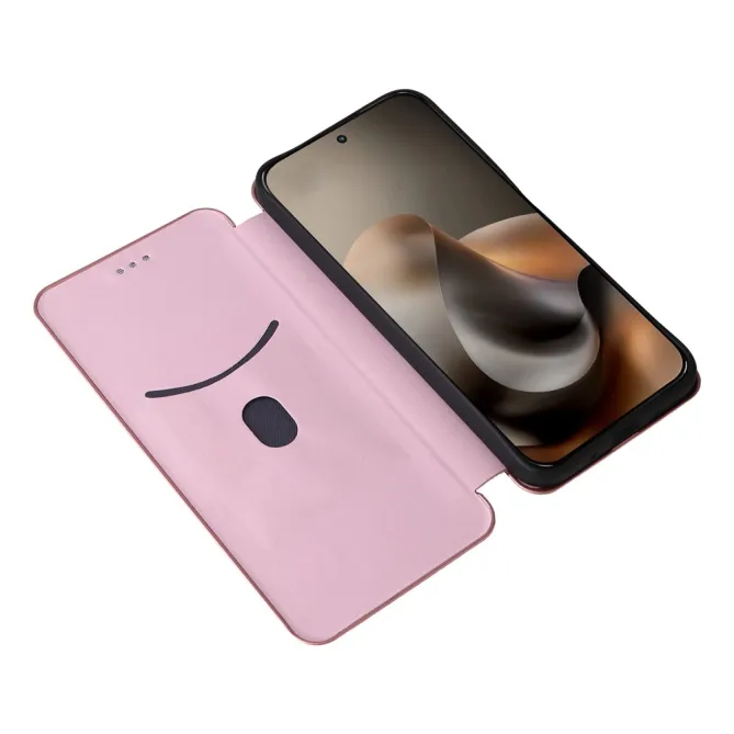 Housse Fibre de Carbone Motorola Moto G77 G67 Simili Cuir Magnétique
