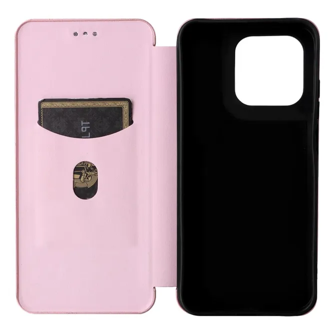 Housse Fibre de Carbone Motorola Moto G77 G67 Simili Cuir Magnétique