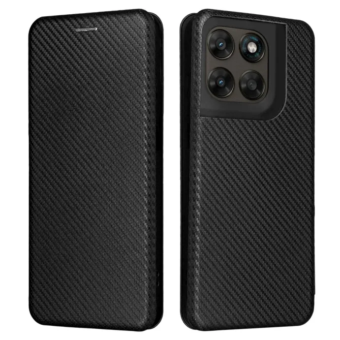 Housse Fibre de Carbone Motorola Moto G77 G67 Simili Cuir Magnétique