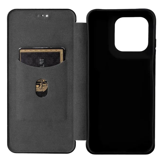 Housse Fibre de Carbone Motorola Moto G77 G67 Simili Cuir Magnétique