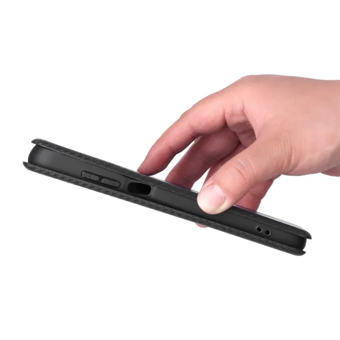 Housse Fibre de Carbone Motorola Moto G77 G67 Simili Cuir Magnétique