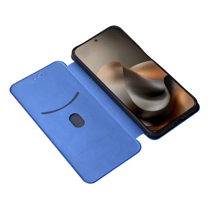 Housse Fibre de Carbone Motorola Moto G77 G67 Simili Cuir Magnétique