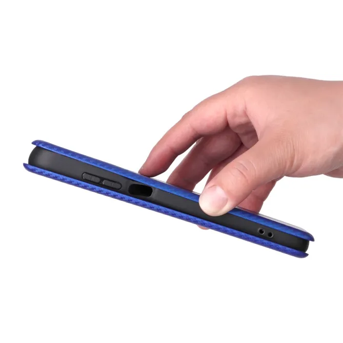 Housse Fibre de Carbone Motorola Moto G77 G67 Simili Cuir Magnétique
