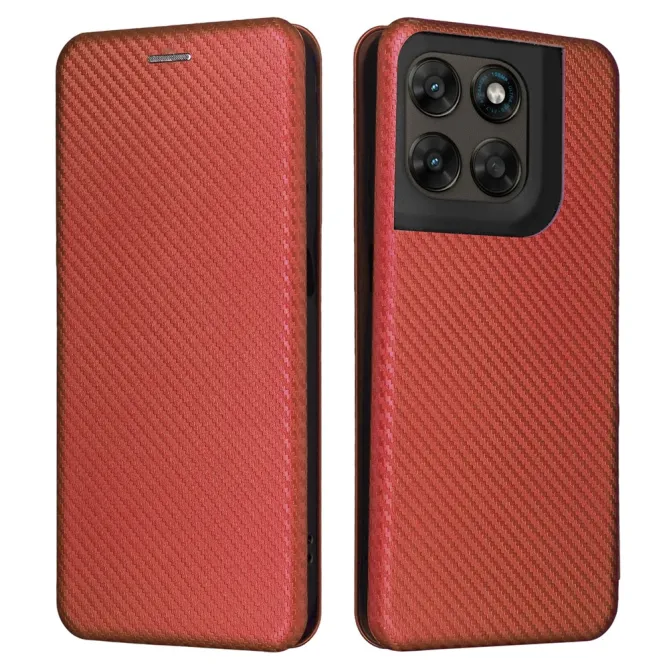 Housse Fibre de Carbone Motorola Moto G77 G67 Simili Cuir Magnétique