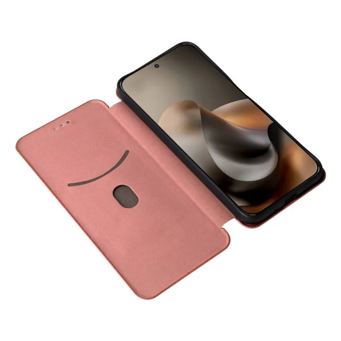 Housse Fibre de Carbone Motorola Moto G77 G67 Simili Cuir Magnétique