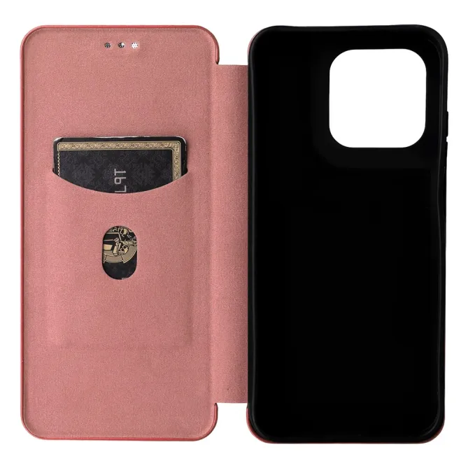 Housse Fibre de Carbone Motorola Moto G77 G67 Simili Cuir Magnétique
