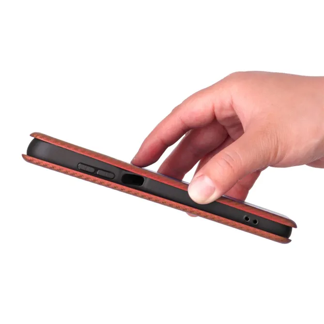 Housse Fibre de Carbone Motorola Moto G77 G67 Simili Cuir Magnétique