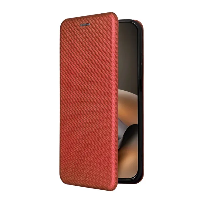 Housse Fibre de Carbone Motorola Moto G77 G67 Simili Cuir Magnétique