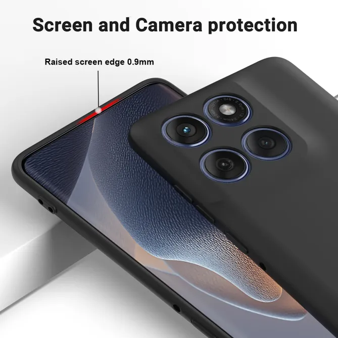 Coque Motorola Moto G77 / G67 Puro silicone liquide à lanière