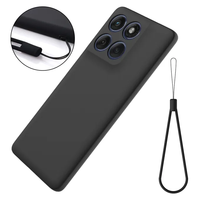 Coque Motorola Moto G77 / G67 Puro silicone liquide à lanière