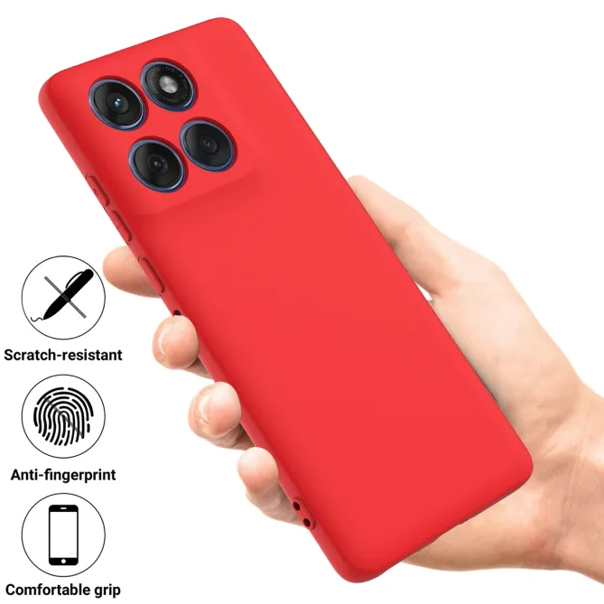 Coque Motorola Moto G77 / G67 Puro silicone liquide à lanière