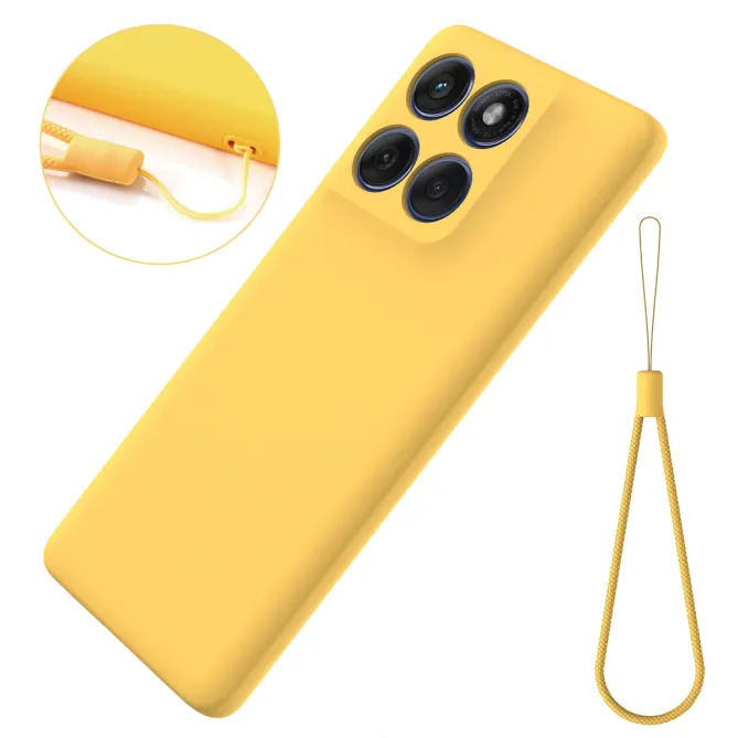 Coque Motorola Moto G77 / G67 Puro silicone liquide à lanière