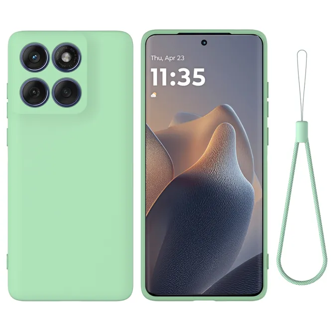 Coque Motorola Moto G77 / G67 Puro silicone liquide à lanière