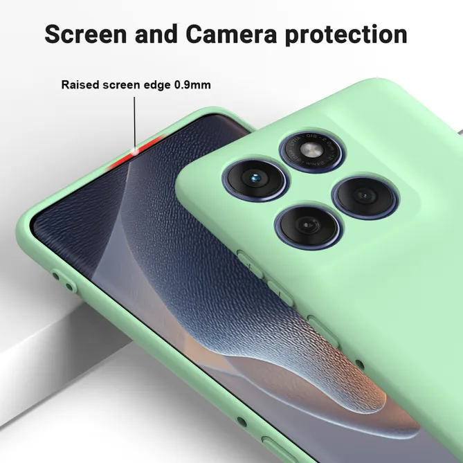 Coque Motorola Moto G77 / G67 Puro silicone liquide à lanière