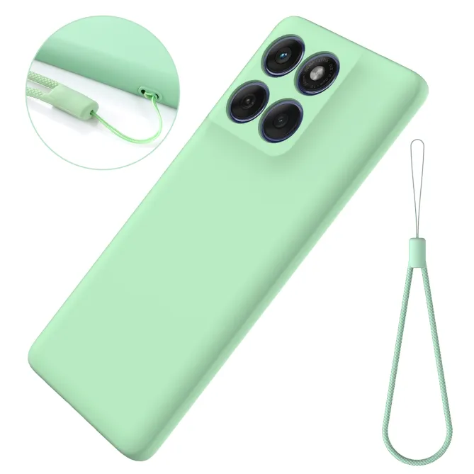 Coque Motorola Moto G77 / G67 Puro silicone liquide à lanière