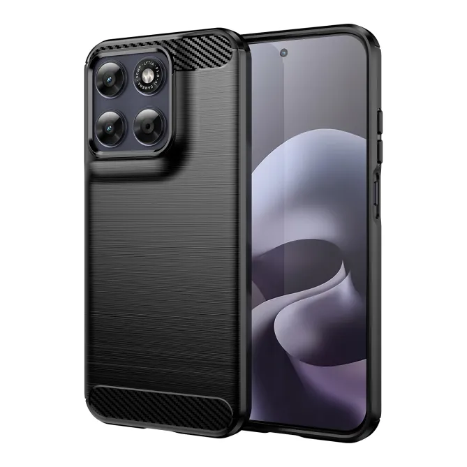 Pack Coque Brossée Fibre de Carbone Motorola Moto G77 G67 Verre Trempé