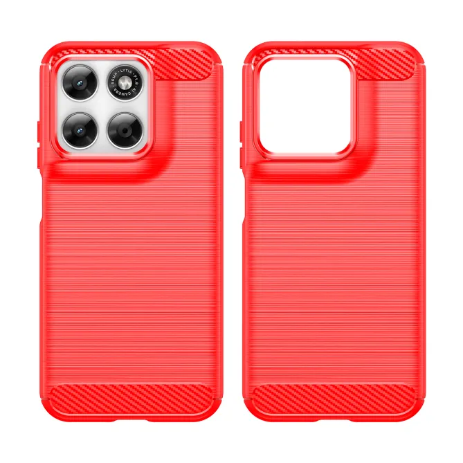 Pack Coque Brossée Fibre de Carbone Motorola Moto G77 G67 Verre Trempé